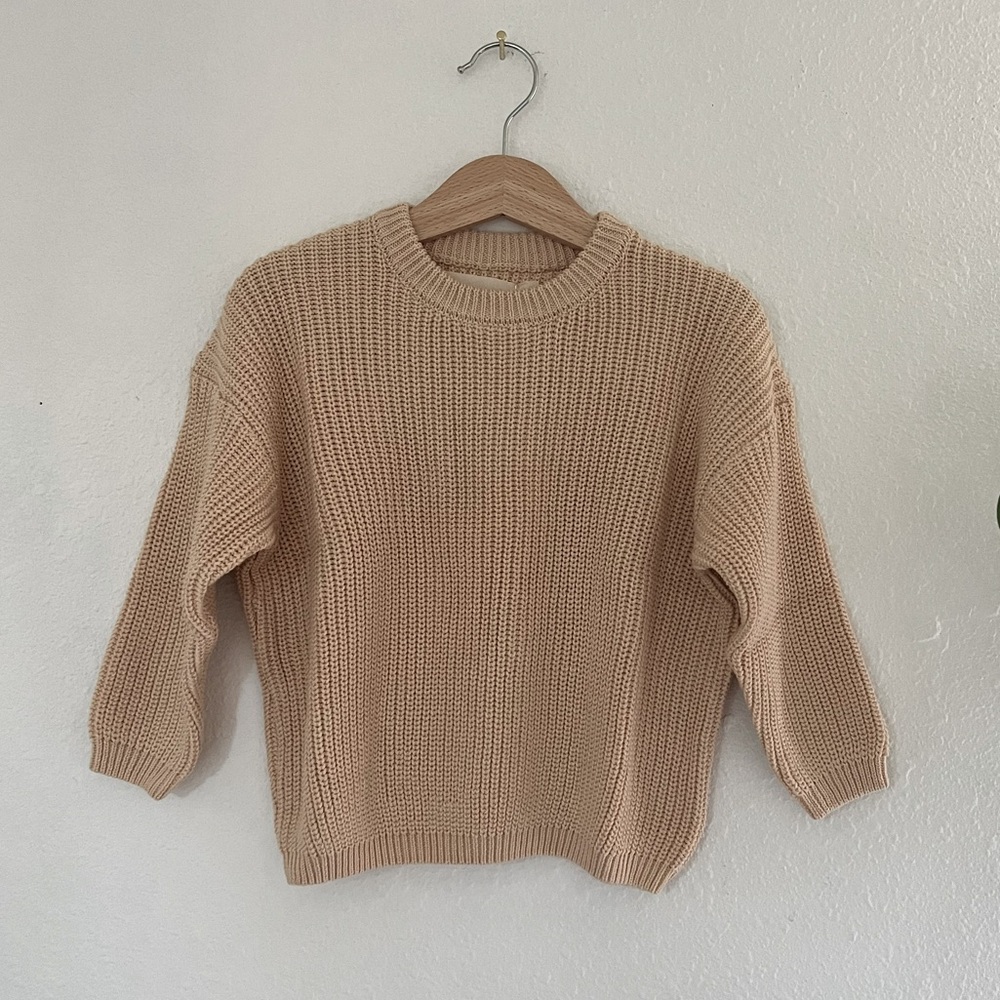 NWT Kambia Kids Gender Free Cotton Sweater, 12-18 mos, Natural